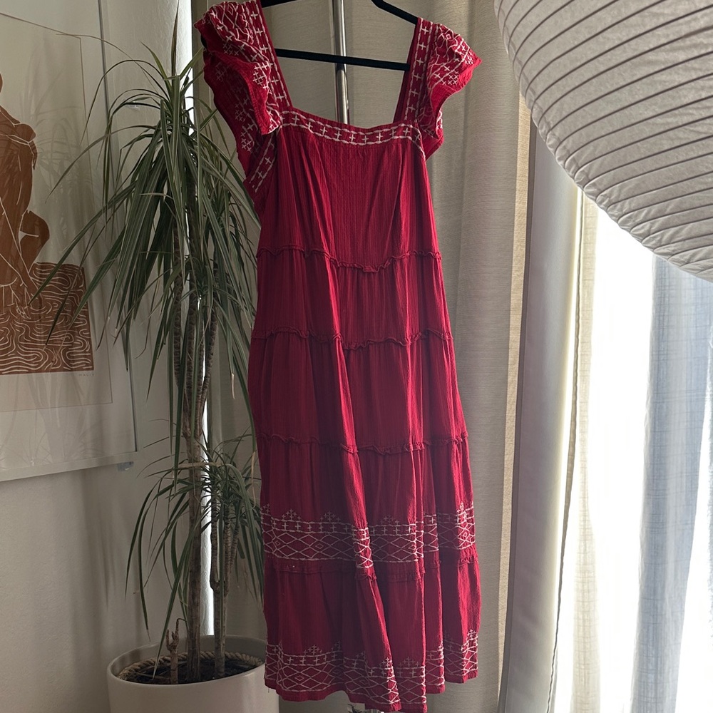 Knox Rose Red Embroidered Maxi Dress